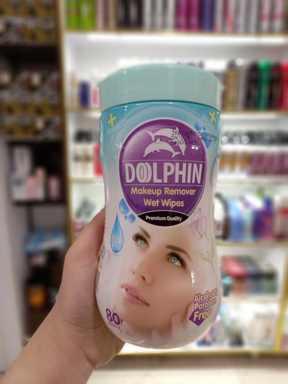 دستمال مرطوب و آرایش پاک کن دلفین DOLPHIN بسته ۸۰ عددی